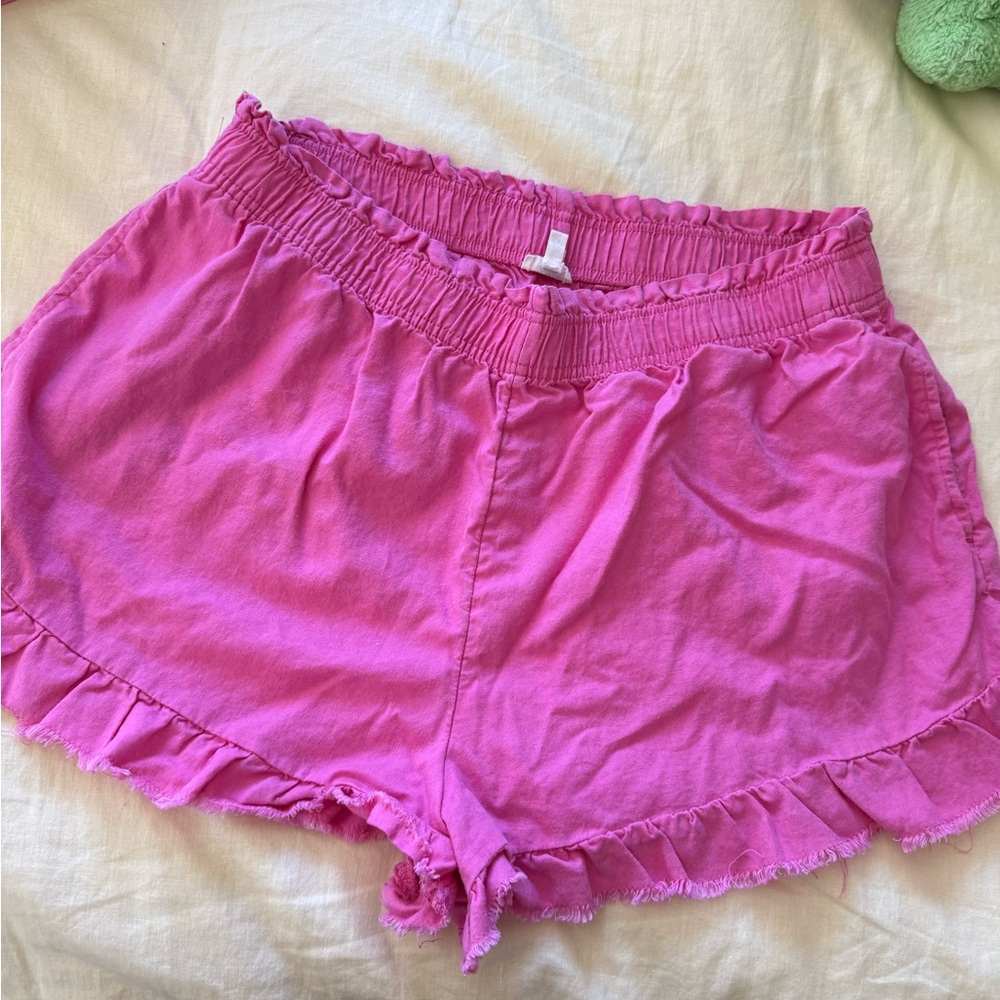 Pink Ruffled Shorts